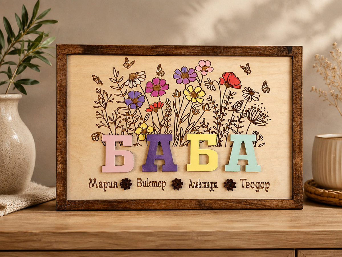 Плакет за баба с имена „Градинката на баба“