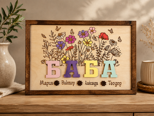Плакет за баба с имена „Градинката на баба“